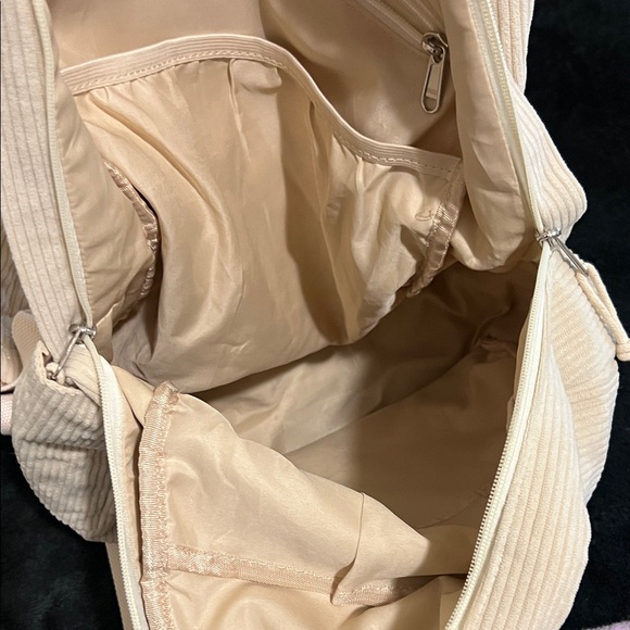 Beige Corduroy Backpack - Picture 2 of 3